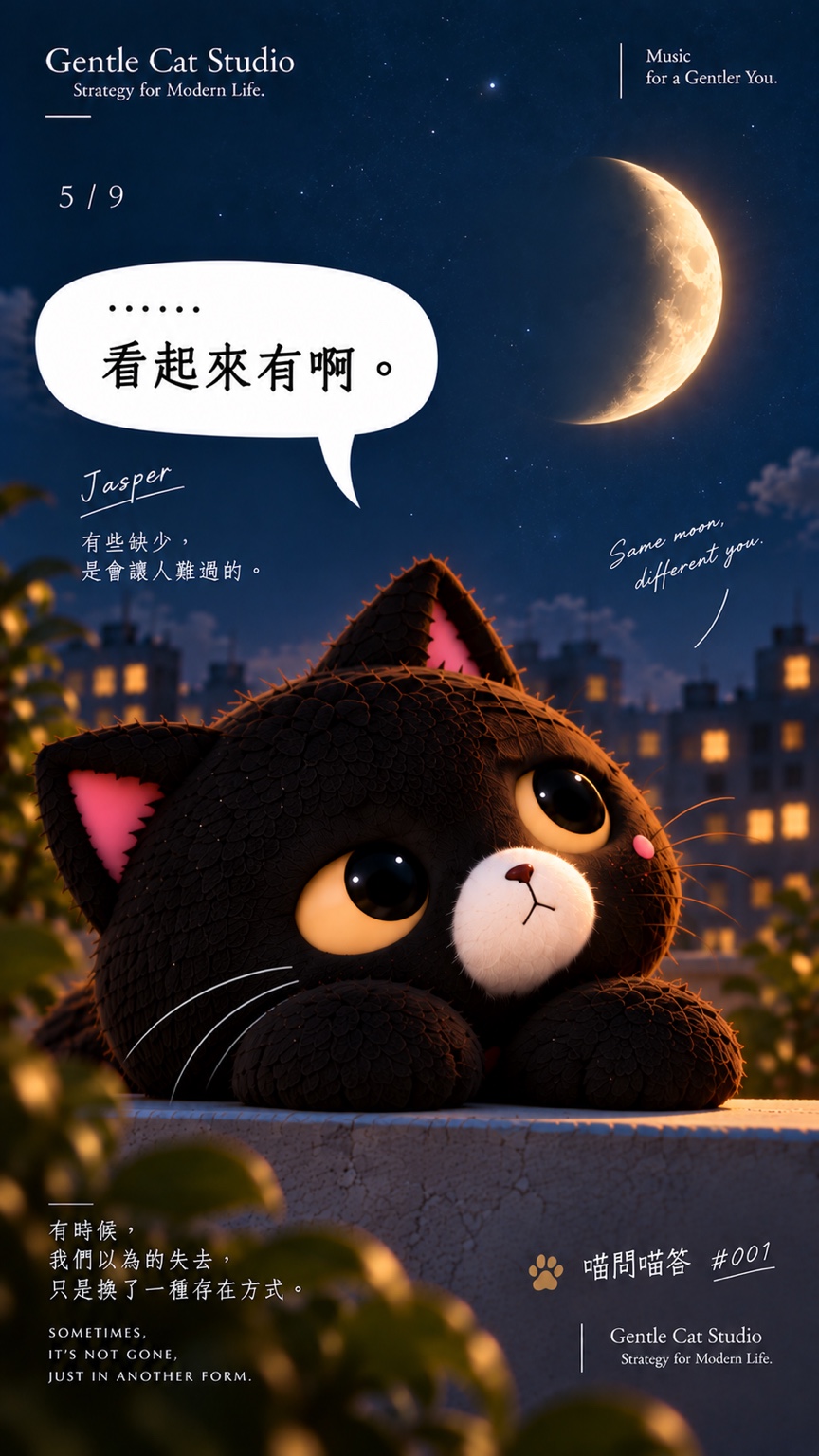Jasper 看著月牙，想了一會兒。