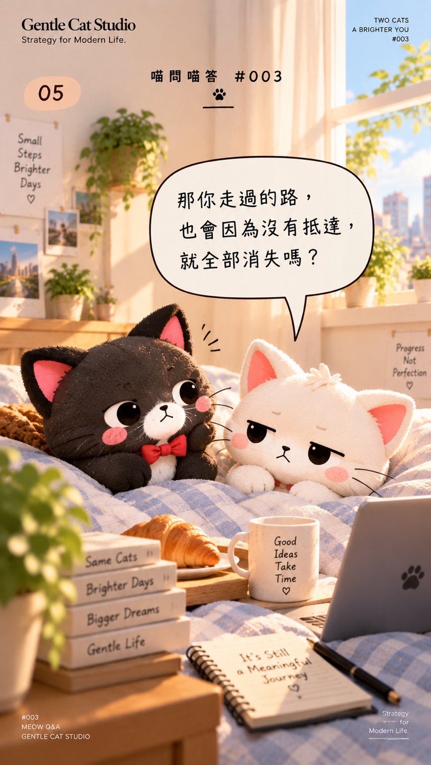 小白:那你走過的路,也會因為沒有抵達,就全部消失嗎?