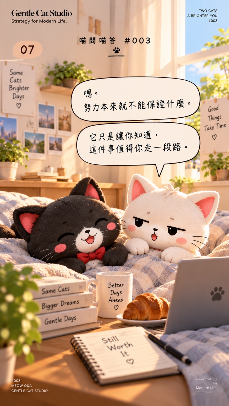 小白:嗯。努力本來就不能保證什麼。它只是讓你知道,這件事值得你走一段路。