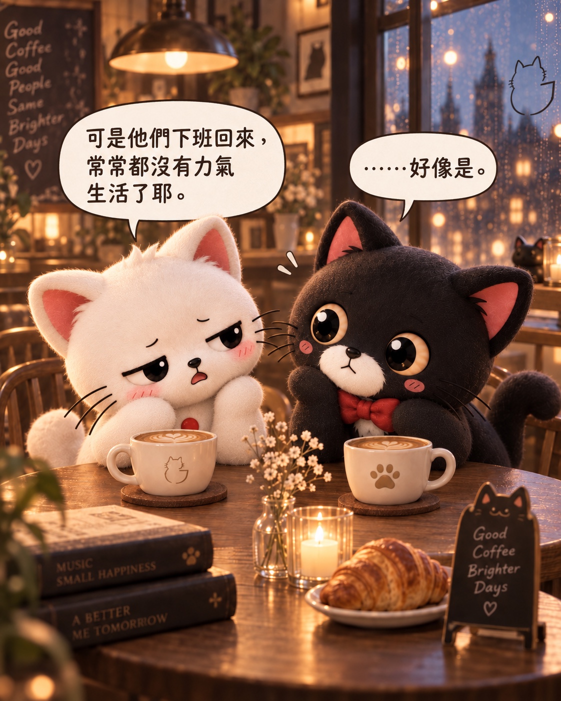 小白:可是他們下班回來,常常都沒有力氣生活了耶。Jasper:……好像是。