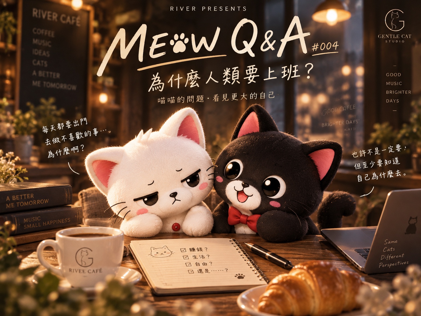 喵問喵答 #004:為什麼人類要上班?小白與 Jasper 在 RIVER CAFE。